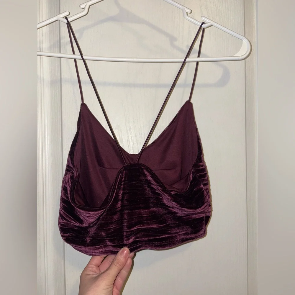 Wild Fable Purple Crop Ruched Camisole - Picture 2 of 3